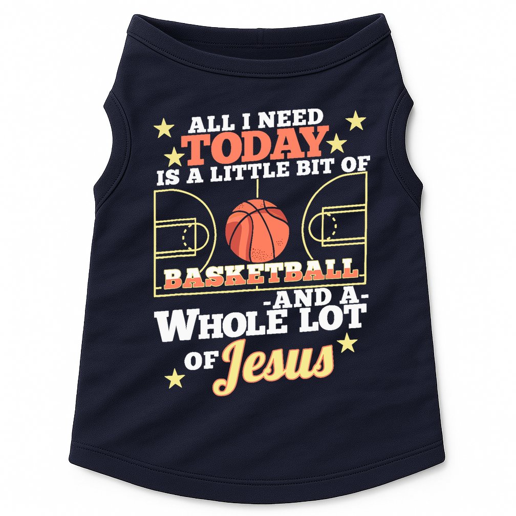 Basketball And Jesus - Funny Christian Basketballer Doggie Tank