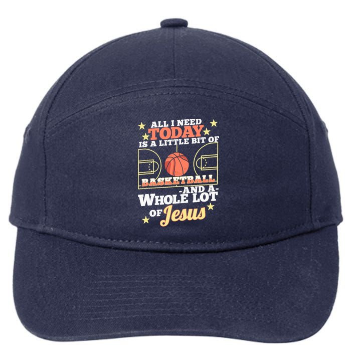 Basketball And Jesus - Funny Christian Basketballer 7-Panel Snapback Hat