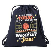 Basketball And Jesus - Funny Christian Basketballer Drawstring Bag