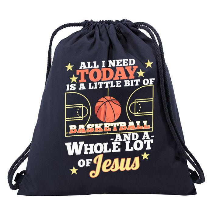 Basketball And Jesus - Funny Christian Basketballer Drawstring Bag
