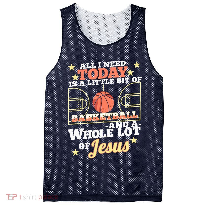 Basketball And Jesus - Funny Christian Basketballer Mesh Reversible Basketball Jersey Tank