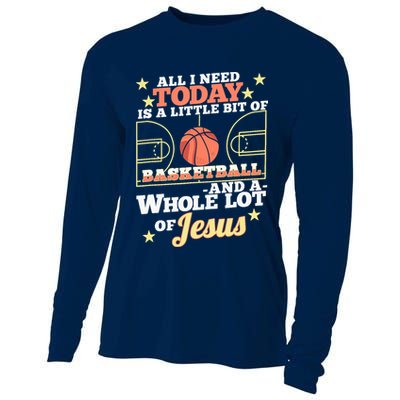 Basketball And Jesus - Funny Christian Basketballer Cooling Performance Long Sleeve Crew
