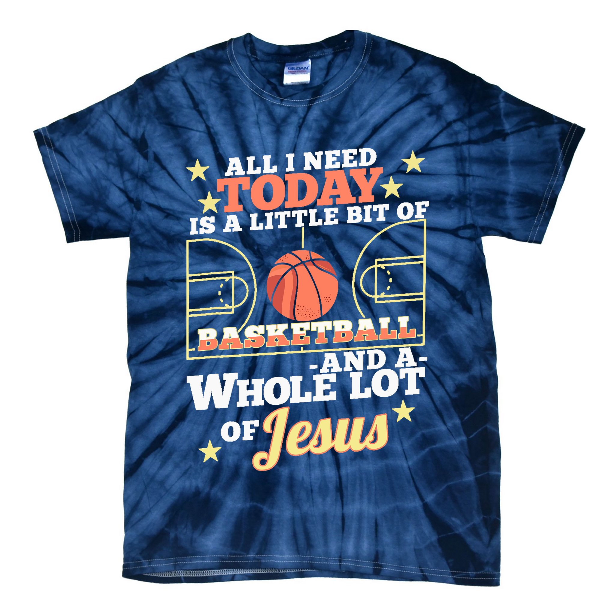 Basketball And Jesus - Funny Christian Basketballer Tie-Dye T-Shirt