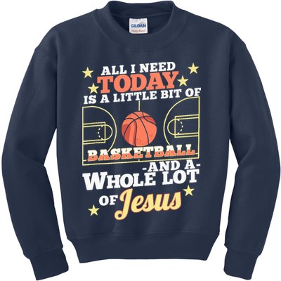 Basketball And Jesus - Funny Christian Basketballer Kids Sweatshirt