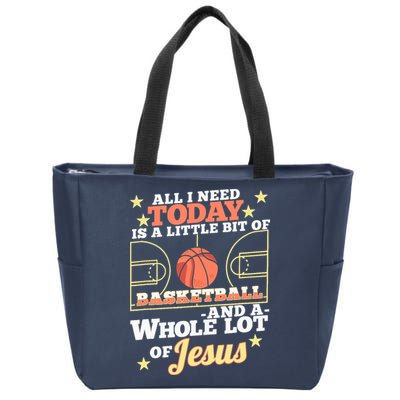 Basketball And Jesus - Funny Christian Basketballer Zip Tote Bag