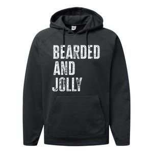 Bearded And Jolly Santa Christmas Gift Performance Fleece Hoodie