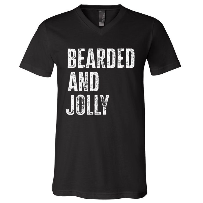 Bearded And Jolly Santa Christmas Gift V-Neck T-Shirt