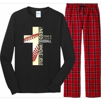 Baseball And Jesus All I Need Today Is A Little Bit Long Sleeve Pajama Set