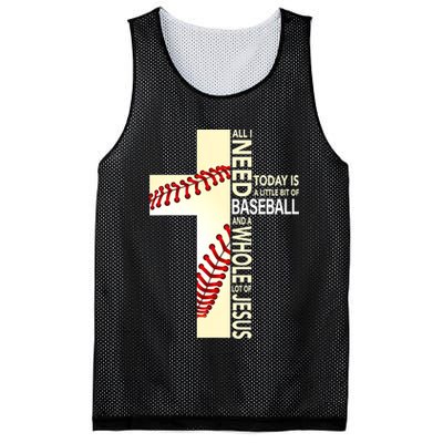 Baseball And Jesus All I Need Today Is A Little Bit Mesh Reversible Basketball Jersey Tank