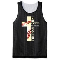 Baseball And Jesus All I Need Today Is A Little Bit Mesh Reversible Basketball Jersey Tank