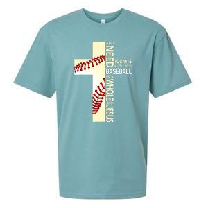 Baseball And Jesus All I Need Today Is A Little Bit Sueded Cloud Jersey T-Shirt