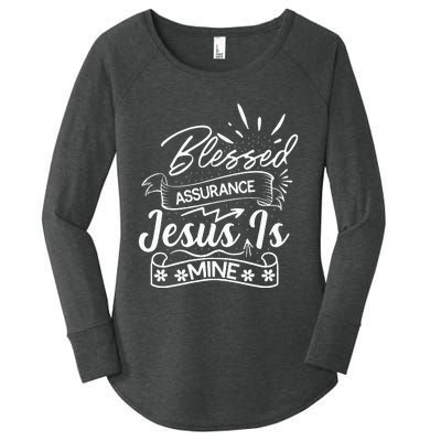 Blessed Assurance Jesus Is Mine Graphic For Women And Women's Perfect Tri Tunic Long Sleeve Shirt