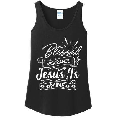 Blessed Assurance Jesus Is Mine Graphic For Women And Ladies Essential Tank