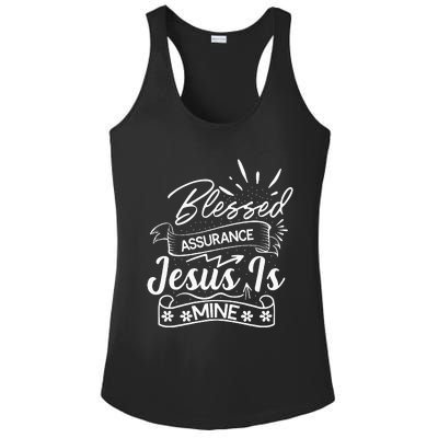 Blessed Assurance Jesus Is Mine Graphic For Women And Ladies PosiCharge Competitor Racerback Tank