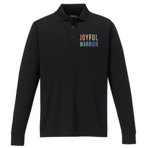 Be A Joyful Warrior For Kamala Harris Tim Walz 2024 Performance Long Sleeve Polo