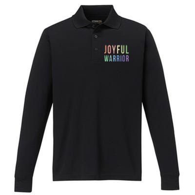 Be A Joyful Warrior For Kamala Harris Tim Walz 2024 Performance Long Sleeve Polo