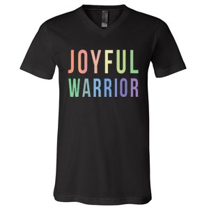 Be A Joyful Warrior For Kamala Harris Tim Walz 2024 V-Neck T-Shirt