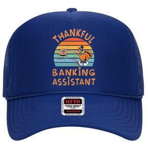 Banking Assistant Job Funny Thanksgiving Gift High Crown Mesh Back Trucker Hat