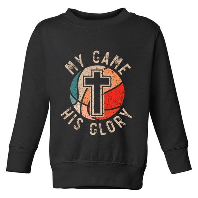 Basketball And Jesus Christ Christian Believer Hooper Toddler Sweatshirt