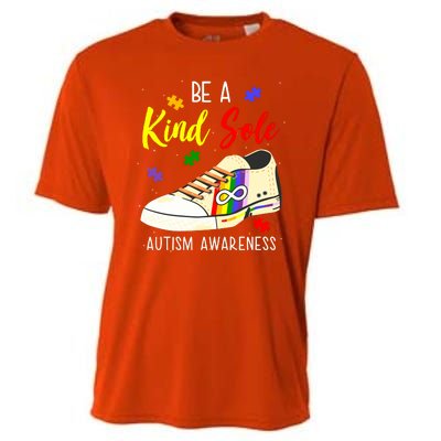 Be A Kind Sole Autism Awareness Puzzle Shoe Cooling Performance Crew T-Shirt