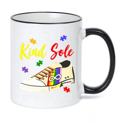 Be A Kind Sole Autism Awareness Puzzle Shoe 11oz Black Color Changing Mug