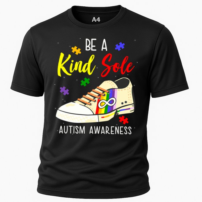 Be A Kind Sole Autism Awareness Puzzle Shoe Cooling Performance Crew T-Shirt