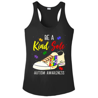 Be A Kind Sole Autism Awareness Puzzle Shoe Ladies PosiCharge Competitor Racerback Tank