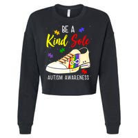 Be A Kind Sole Autism Awareness Puzzle Shoe Cropped Pullover Crew