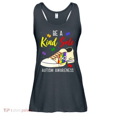 Be A Kind Sole Autism Awareness Puzzle Shoe Ladies Essential Flowy Tank