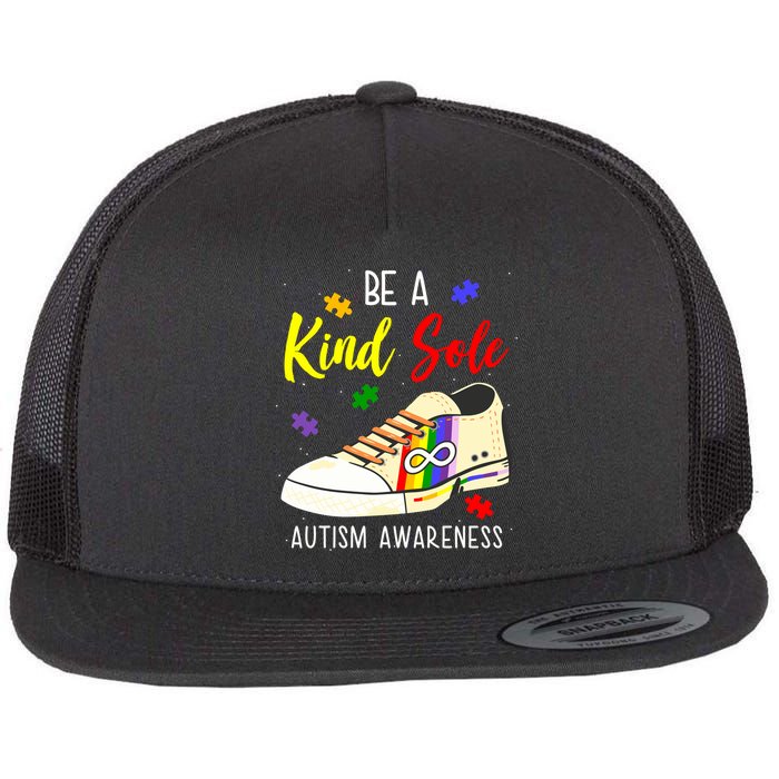 Be A Kind Sole Autism Awareness Puzzle Shoe Flatbill Hat