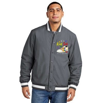 Be A Kind Sole Autism Awareness Puzzle Shoe Insulated Varsity Jacket