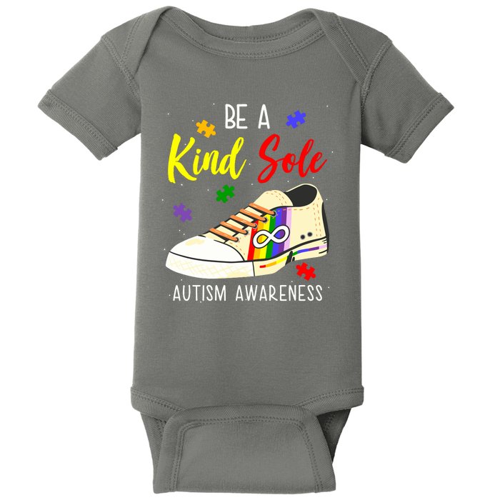 Be A Kind Sole Autism Awareness Puzzle Shoe Baby Bodysuit