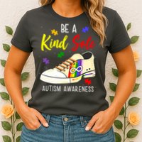 Be A Kind Sole Autism Awareness Puzzle Shoe Womens T-Shirt
