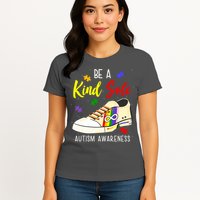 Be A Kind Sole Autism Awareness Puzzle Shoe Womens T-Shirt