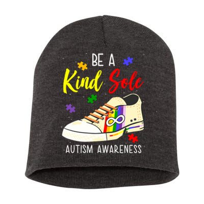 Be A Kind Sole Autism Awareness Puzzle Shoe Short Acrylic Beanie