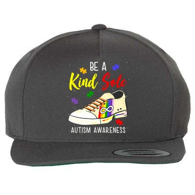 Be A Kind Sole Autism Awareness Puzzle Shoe Wool Snapback Cap