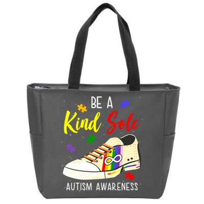 Be A Kind Sole Autism Awareness Puzzle Shoe Zip Tote Bag