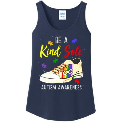 Be A Kind Sole Autism Awareness Puzzle Shoe Ladies Essential Tank