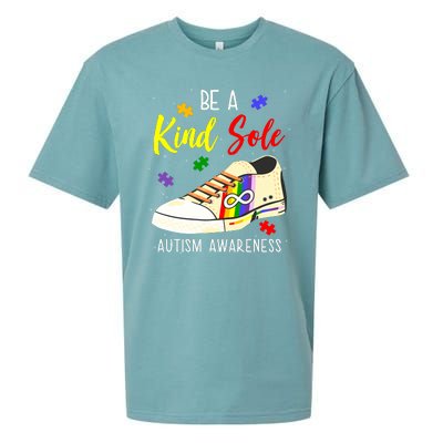 Be A Kind Sole Autism Awareness Puzzle Shoe Sueded Cloud Jersey T-Shirt