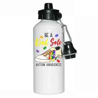 Be A Kind Sole Autism Awareness Puzzle Shoe Aluminum Water Bottle 