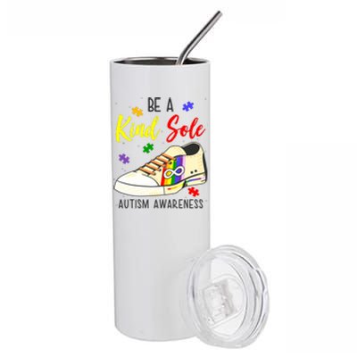 Be A Kind Sole Autism Awareness Puzzle Shoe Stainless Steel Tumbler