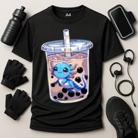 Boba Axolotl Kawaii Axolotl Bubble Tea Boba Cooling Performance Crew T-Shirt