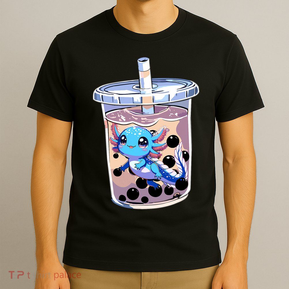 Boba Axolotl Kawaii Axolotl Bubble Tea Boba T-Shirt