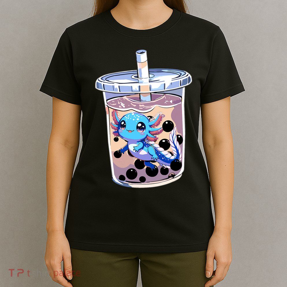 Boba Axolotl Kawaii Axolotl Bubble Tea Boba T-Shirt