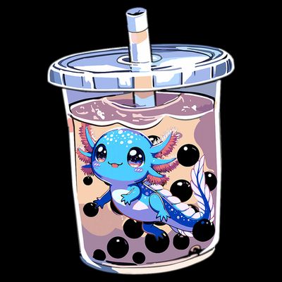 Boba Axolotl Kawaii Axolotl Bubble Tea Boba T-Shirt
