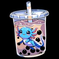 Boba Axolotl Kawaii Axolotl Bubble Tea Boba Sustainable Bucket Hat