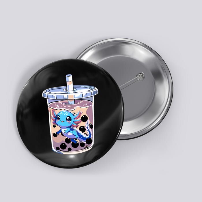 Boba Axolotl Kawaii Axolotl Bubble Tea Boba Button
