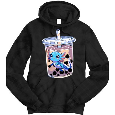Boba Axolotl Kawaii Axolotl Bubble Tea Boba Tie Dye Hoodie