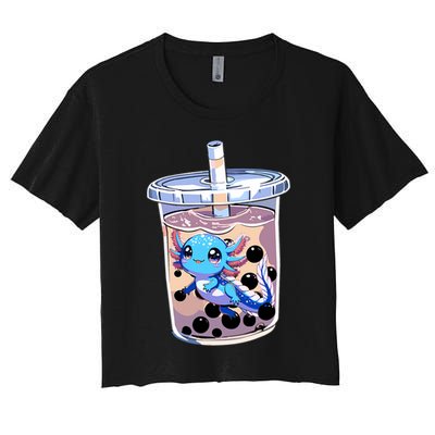 Boba Axolotl Kawaii Axolotl Bubble Tea Boba Crop Top