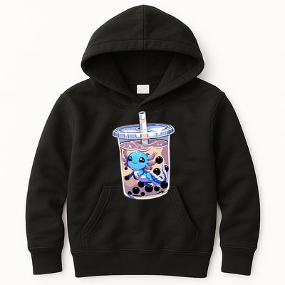 Boba Axolotl Kawaii Axolotl Bubble Tea Boba Kids Hoodie